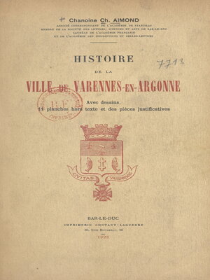 cover image of Histoire de la ville de Varennes-en-Argonne